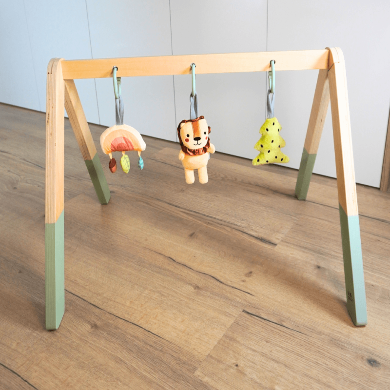 Bay Gym - wooden play bow for babies, Montessori toy for developing motor skills, coordination and curiosity, ideal gift for newborns