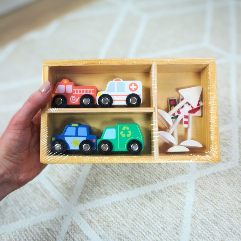 Set of Vehicles and Road Signs