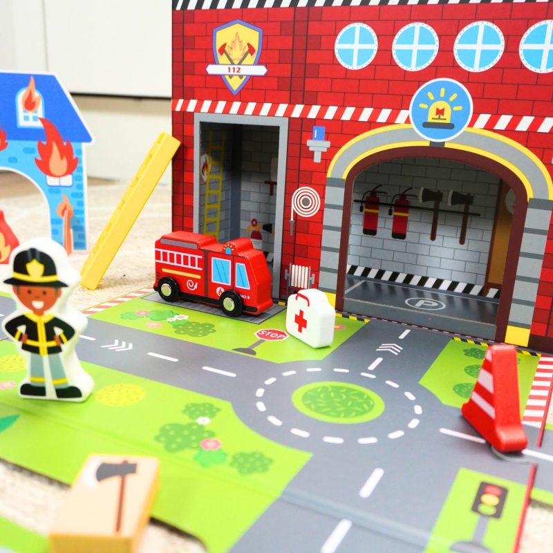 Fire Station - Fireman Play Set in Portable Box