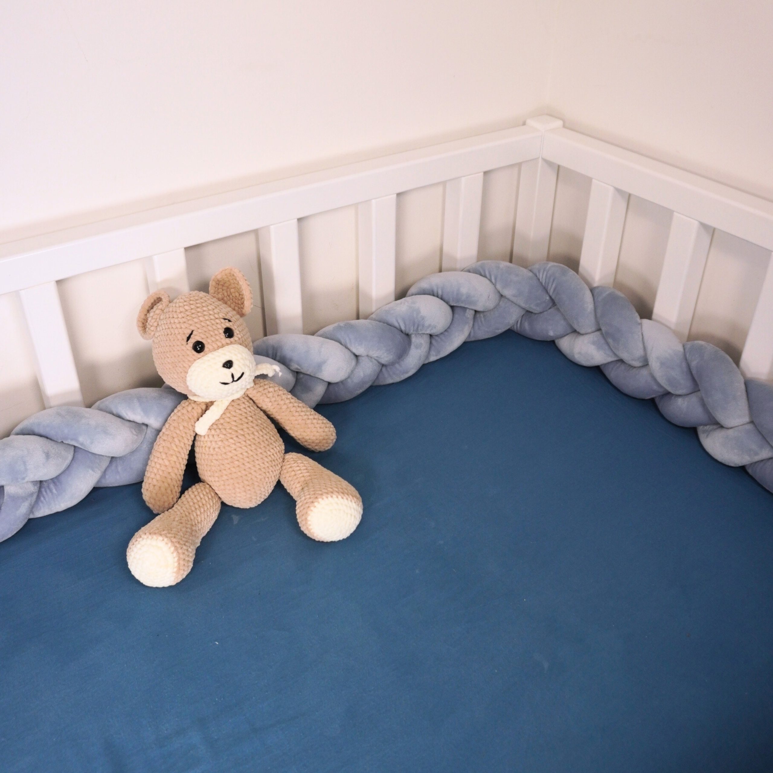 Geflochtene Bettumrandung Zopf - Hellblau (200 cm) – Bild 6