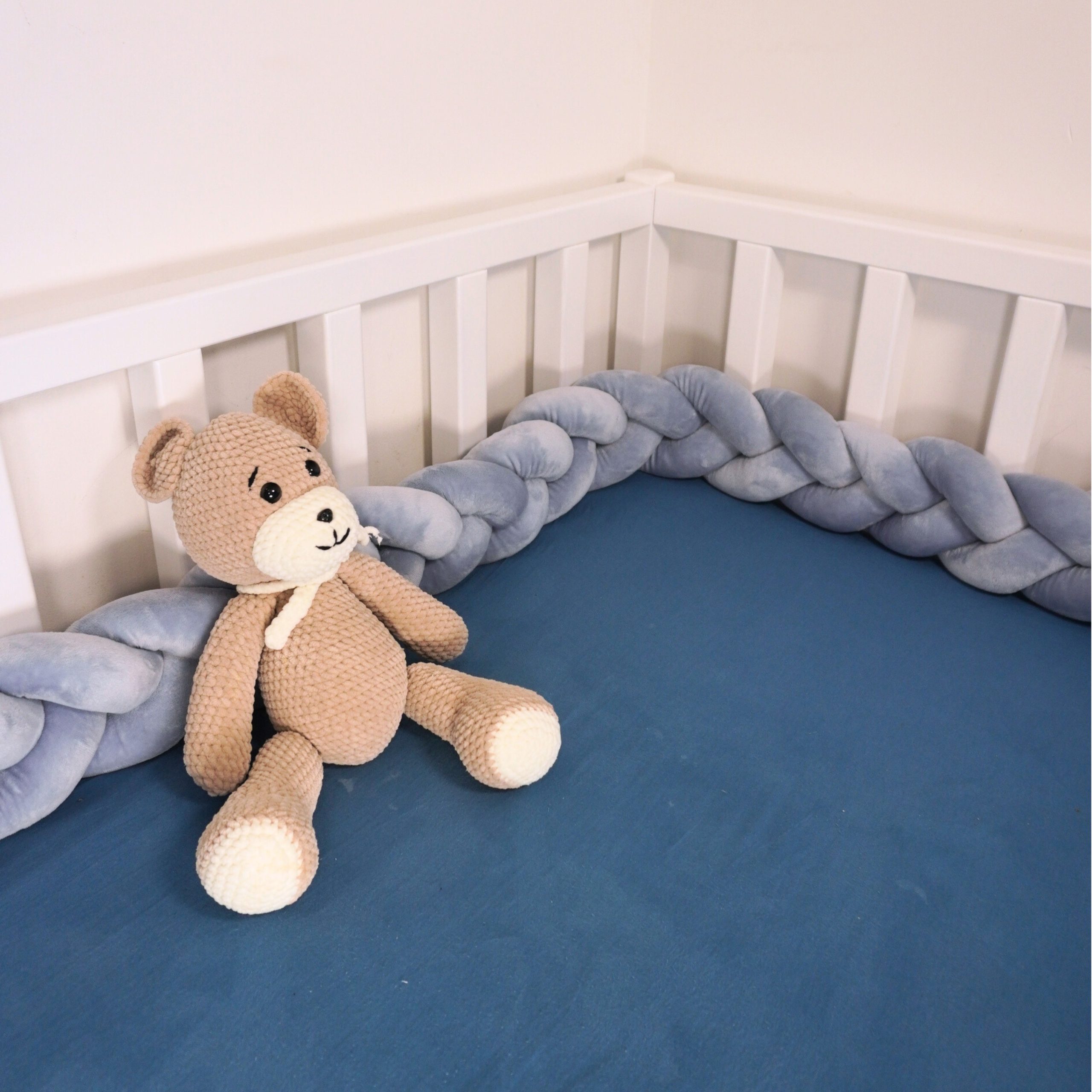 Geflochtene Bettumrandung Zopf - Hellblau (200 cm) – Bild 2
