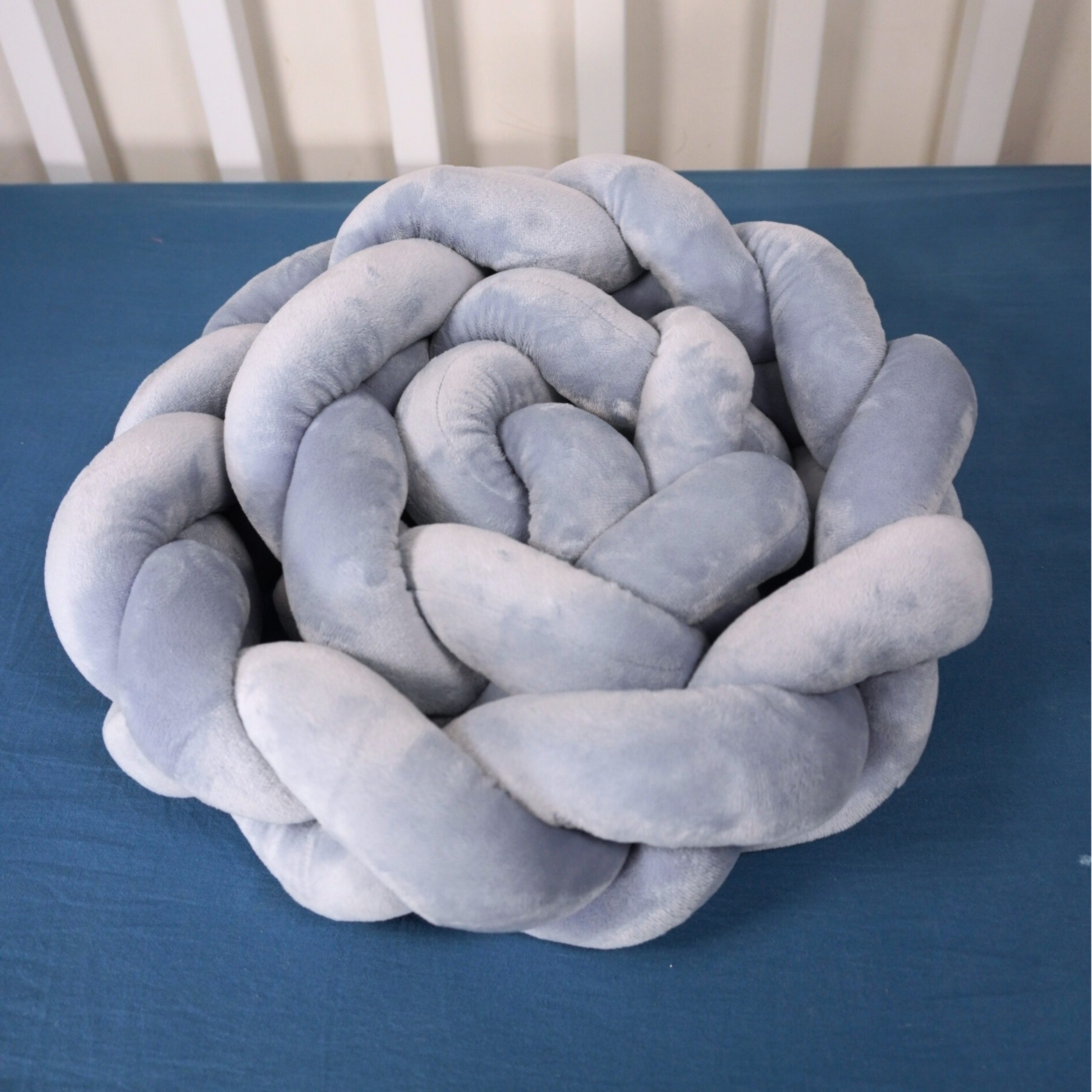 Geflochtene Bettumrandung Zopf - Hellblau (200 cm) – Bild 4