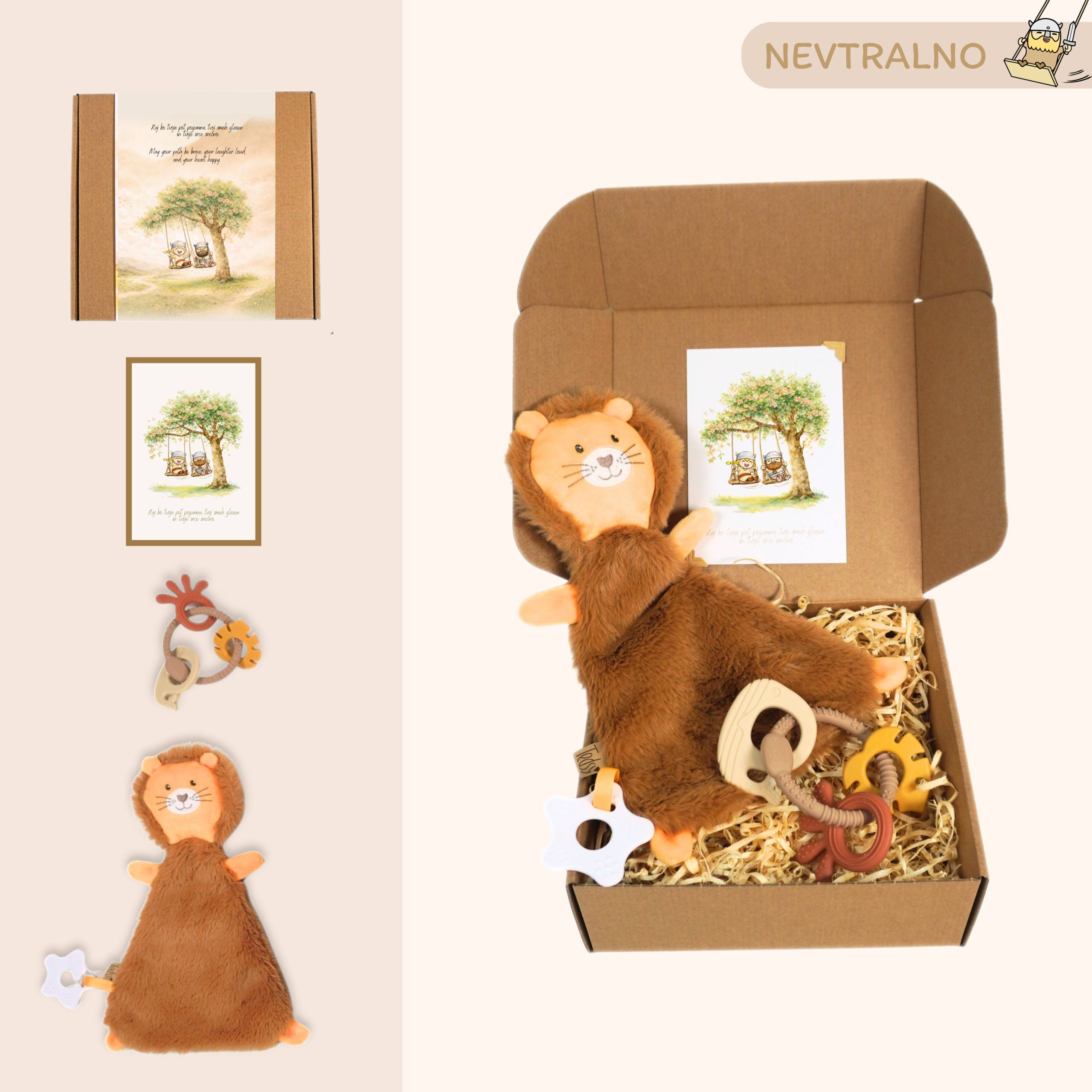 LION’S COURAGE – BEIGE | Newborn Baby Gift Set