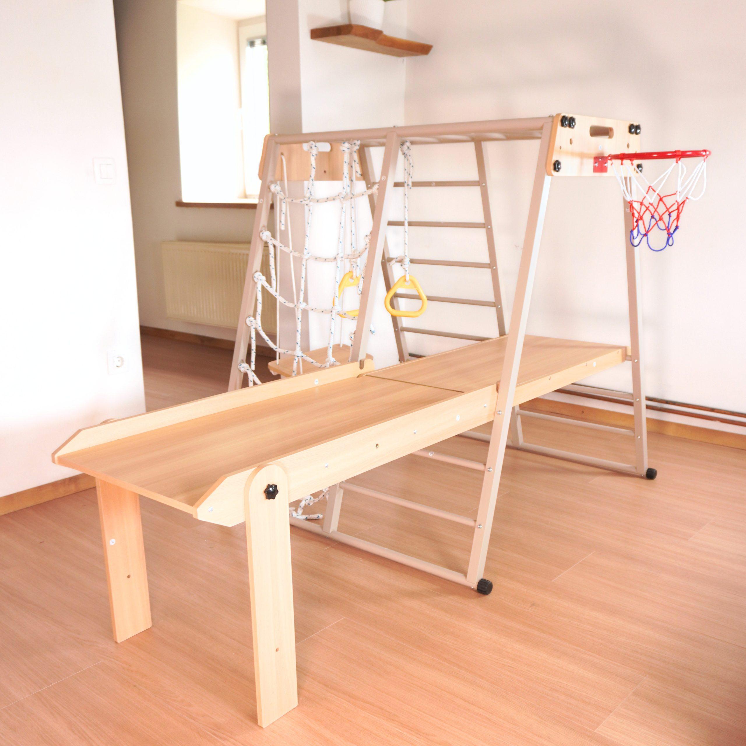 9-v-1 Otroška notranja zložljiva igralnica – JUNGLE GYM Viking on a swing - slika 4