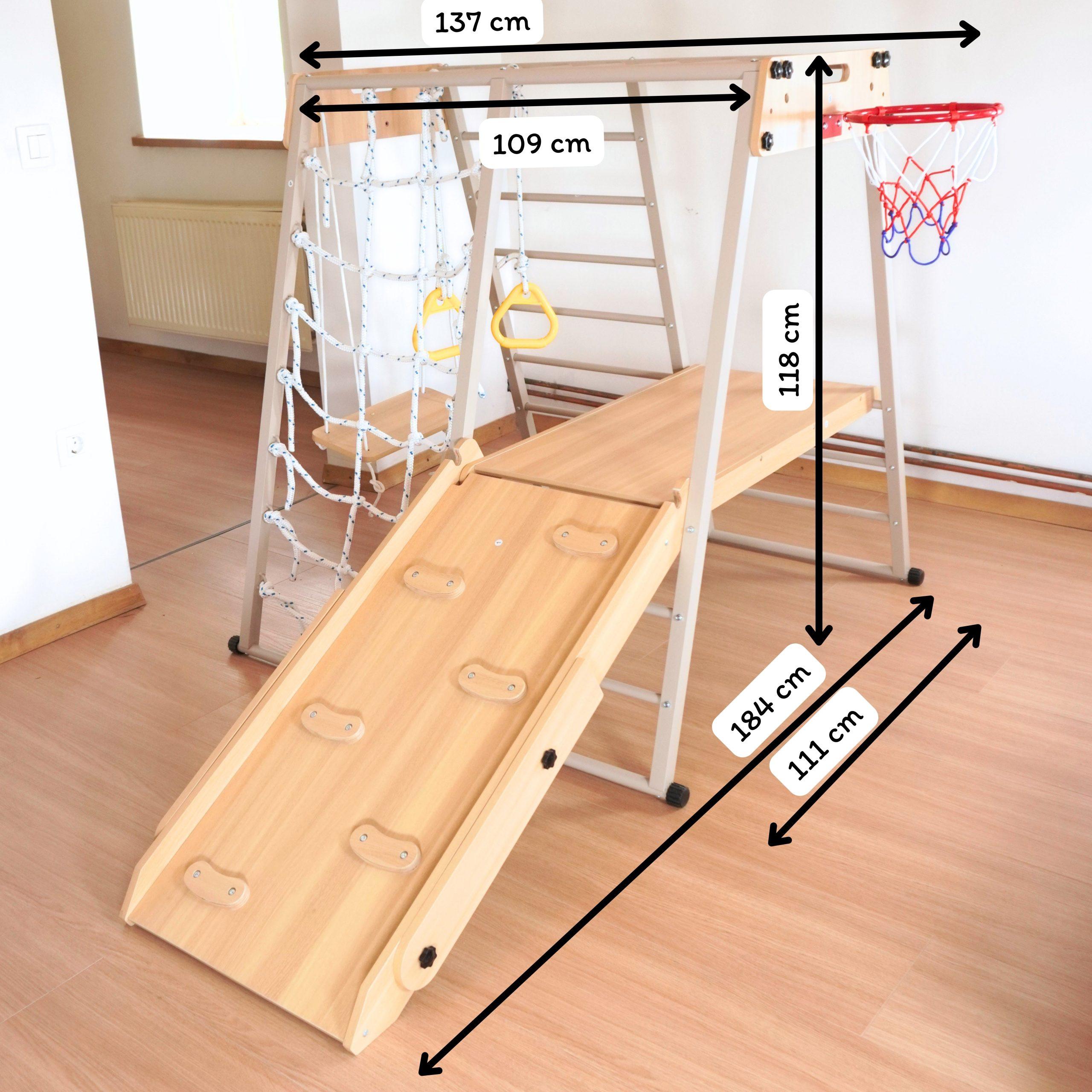 9-v-1 Otroška notranja zložljiva igralnica – JUNGLE GYM Viking on a swing - slika 5